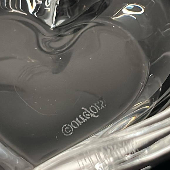 Orrefors Crystal Glass Vintage Heart Trinket Jewelry Dish Bowl - Picture 5 of 7